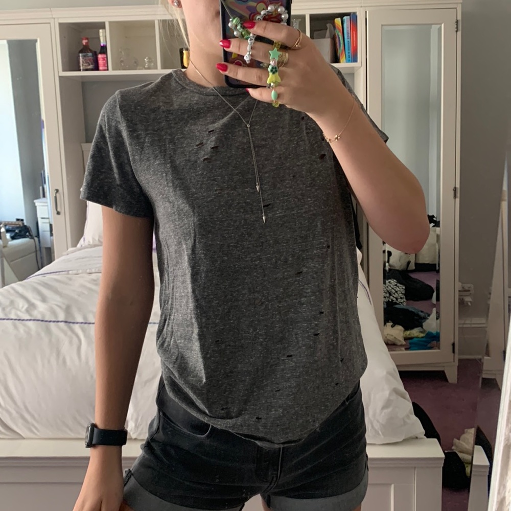 Gray Distressed Tee